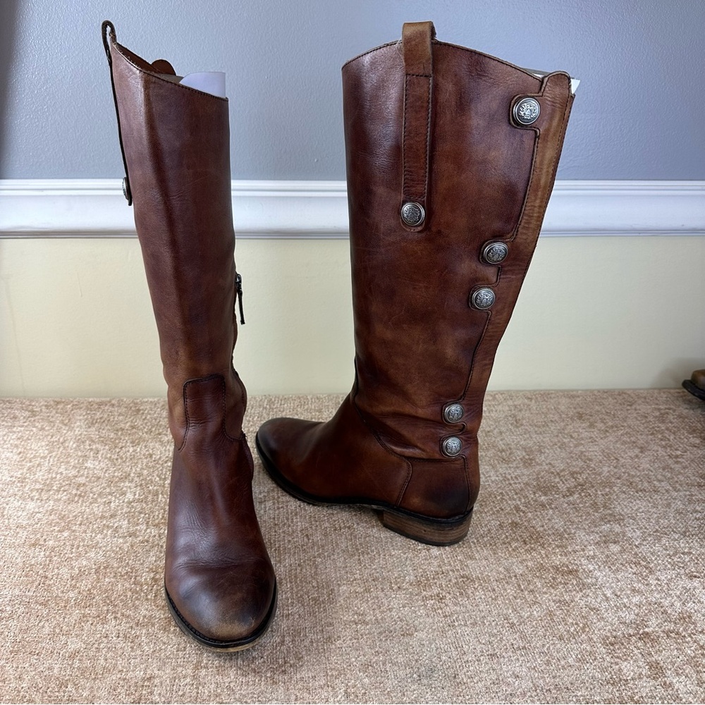 Arturo Chiang Enchant Brown Leather Knee-High Riding Boots Women’s Size 7.5